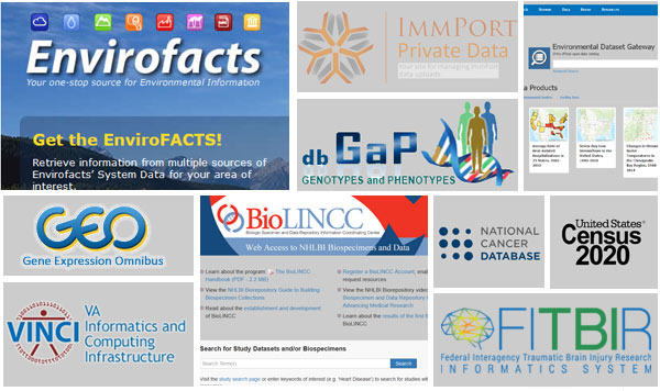 A collage of data repositories